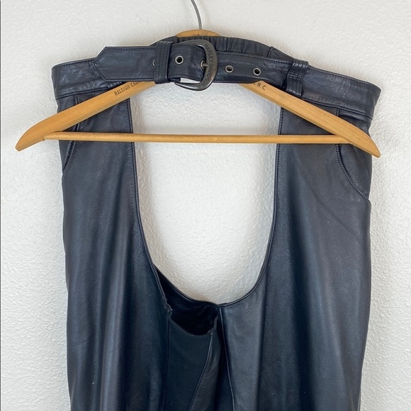 Harley Davidson Black Leather Chaps Size M - Picture 1 of 8